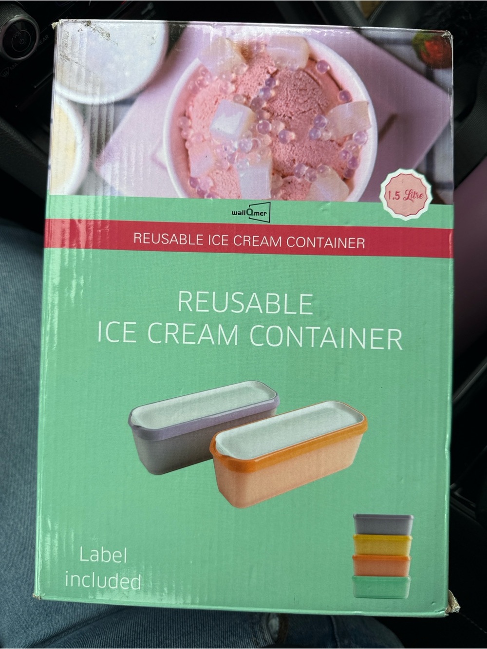 NWT Reusable Ice Cream Container - 4 with lids